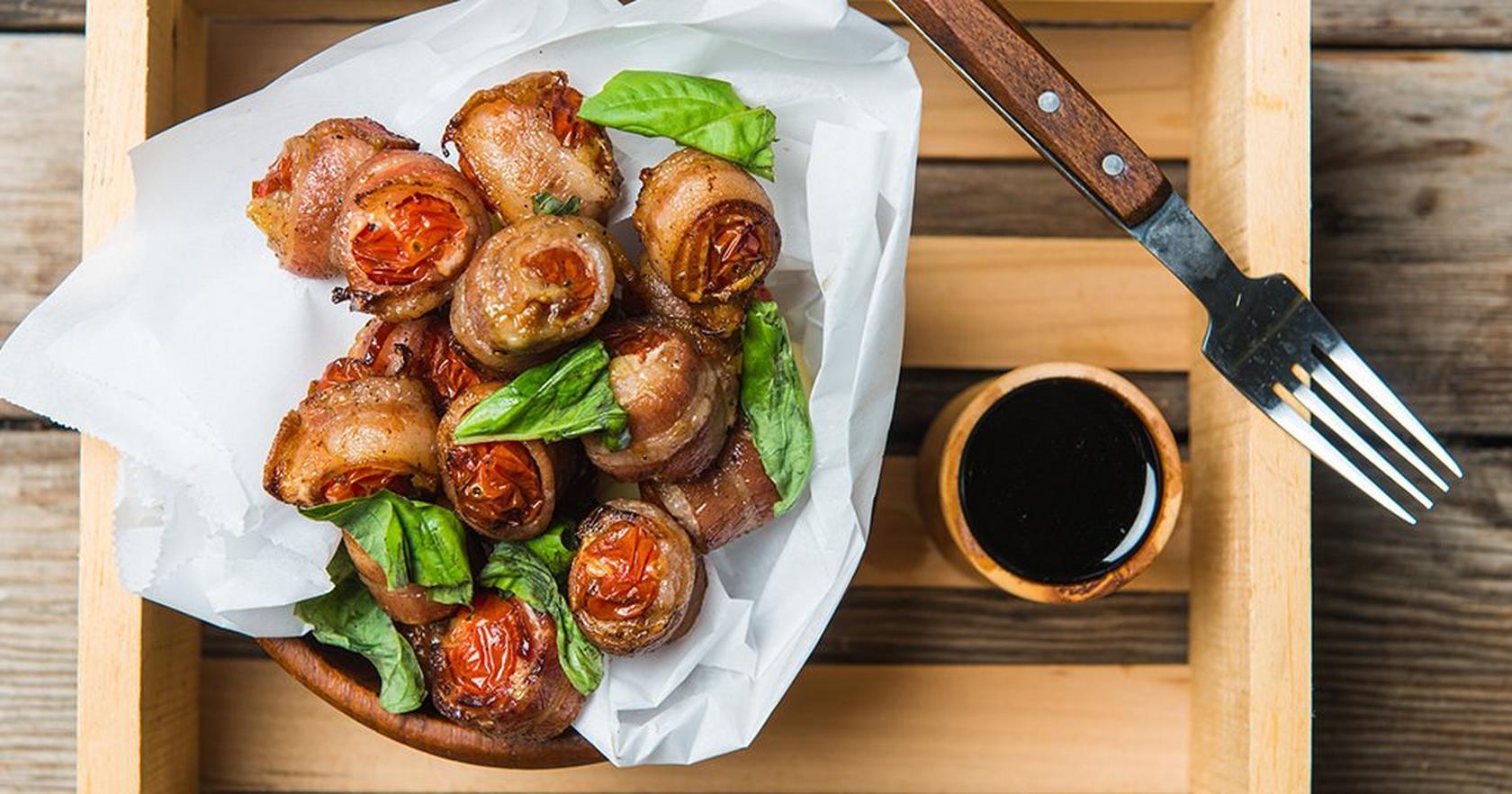 Bacon Wrapped Cherry Tomatoes